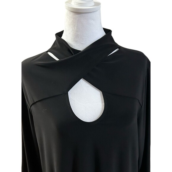 Last Tango Black Cut Out 3/4 Sleeve Tunic Sz L - Picture 2 of 6